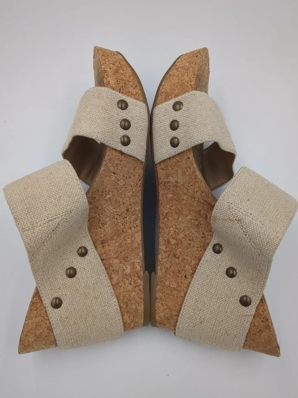 Lucky Brand Strappy Cork Heel Wedge sandal Women's size 7.5
